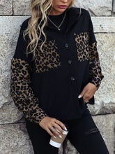 Load image into Gallery viewer, Leopard Print Buttoned Dropped Shoulder Jacket
