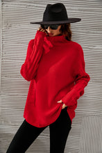 Load image into Gallery viewer, Mock Neck Dropped Shoulder Sweater
