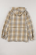 Load image into Gallery viewer, Drawstring Plaid Half Zip Raglan Sleeve Hoodie
