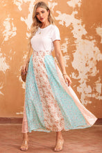 Load image into Gallery viewer, Floral Color Block Smocked Waist Maxi Skirt
