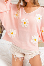 Load image into Gallery viewer, Flower Pattern Long Sleeve Sweater
