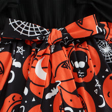 Load image into Gallery viewer, Halloween Theme Bow Front Round Neck Dress
