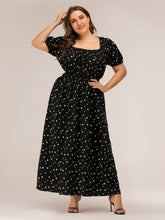 Load image into Gallery viewer, Plus Size Polka Dot Square Neck Dress
