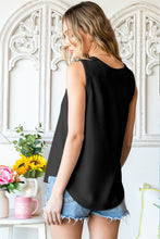 Load image into Gallery viewer, Curved Hem Notched Neck Pocket Tank
