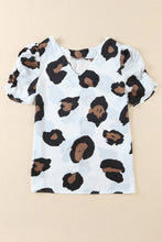 Load image into Gallery viewer, Leopard V-Neck Puff Sleeve Top
