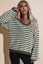 Load image into Gallery viewer, Striped Dropped Shoulder Sweater
