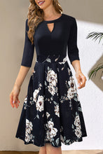 Load image into Gallery viewer, Printed Cutout Round Neck Dress
