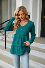Load image into Gallery viewer, Long Sleeve V-Neck Cable-Knit Blouse
