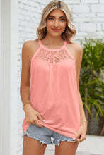 Load image into Gallery viewer, Lace Detail Round Neck Sleeveless Top
