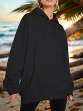 Load image into Gallery viewer, Drawstring Dropped Shoulder Hoodie
