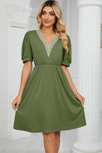 Load image into Gallery viewer, V-Neck Puff Sleeve Dress
