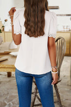 Load image into Gallery viewer, Ruched Mock Neck Short Sleeve Blouse
