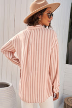 Load image into Gallery viewer, Striped Button-Up Dropped Shoulder Shirt
