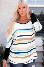 Load image into Gallery viewer, Striped Round Neck Long Sleeve Top
