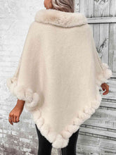 Load image into Gallery viewer, Faux Fur Trim Poncho
