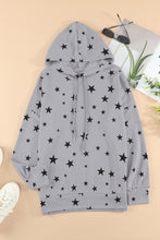 Load image into Gallery viewer, Star Print Drawstring Detail Hoodie
