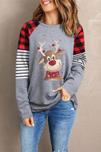 Load image into Gallery viewer, Reindeer Graphic Round Neck Sweatshirt
