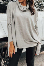 Load image into Gallery viewer, Cowl Neck Long Sleeve Slit Blouse
