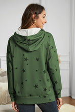 Load image into Gallery viewer, Star Print Drawstring Detail Hoodie
