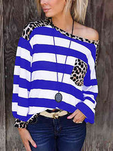 Load image into Gallery viewer, Striped Leopard Long Sleeves Top
