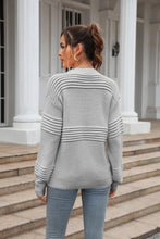 Load image into Gallery viewer, Round Neck Openwork Long Sleeve Pullover Sweater
