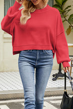 Load image into Gallery viewer, Round Neck Dropped Shoulder Sweater
