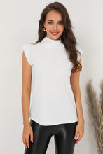 Load image into Gallery viewer, Mock Neck Cap Sleeve Blouse
