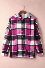 Load image into Gallery viewer, Button Up Plaid Hooded Jacket
