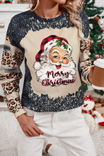 Load image into Gallery viewer, Santa Graphic Leopard Dropped Shoulder Sweatshirt
