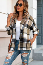 Load image into Gallery viewer, Button Up Plaid Hooded Jacket
