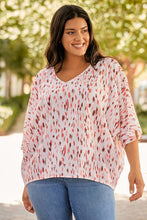 Load image into Gallery viewer, Plus Size Printed V-Neck Blouse
