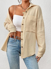 Load image into Gallery viewer, Textured Drop Shoulder Shirt Jacket
