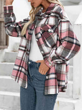 Load image into Gallery viewer, Plaid Collared Neck Button Down Jacket
