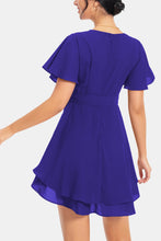 Load image into Gallery viewer, Surplice Neck Flutter Sleeve Dress
