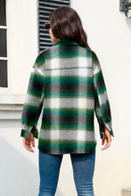 Load image into Gallery viewer, Plaid Button Up Collared Neck Jacket
