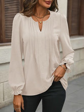 Load image into Gallery viewer, Notched Flounce Sleeve Blouse
