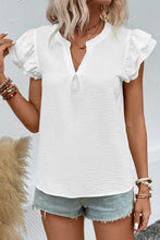 Load image into Gallery viewer, Notched Neck Butterfly Sleeve Top
