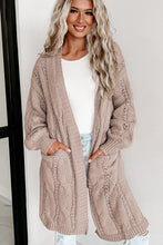 Load image into Gallery viewer, Cable-Knit Dropped Shoulder Cardigan
