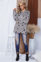 Load image into Gallery viewer, Star Print Drawstring Detail Hoodie
