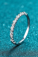 Load image into Gallery viewer, Moissanite Rhodium-Plated Half-Eternity Ring
