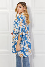 Load image into Gallery viewer, Justin Taylor Time To Grow Floral Kimono in Chambray
