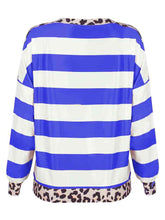 Load image into Gallery viewer, Striped Leopard Long Sleeves Top
