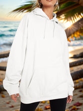 Load image into Gallery viewer, Drawstring Dropped Shoulder Hoodie
