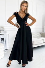 Load image into Gallery viewer, Cold-Shoulder Surplice Neck Maxi Dress
