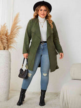 Load image into Gallery viewer, Plus Size Tie Back Trench Coat
