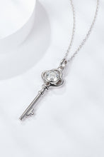 Load image into Gallery viewer, 925 Sterling Silver 1 Carat Moissanite Key Pendant Necklace
