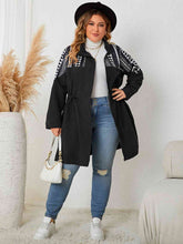 Load image into Gallery viewer, Plus Size Drawstring Waist Trench Coat
