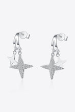 Load image into Gallery viewer, Moissanite Star Rhodium-Plated Drop Earrings
