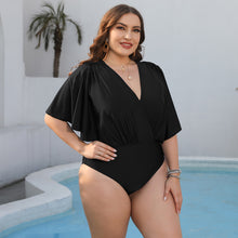 Load image into Gallery viewer, Plus Size Ruched Surplice Neck One-Piece Swimsuit
