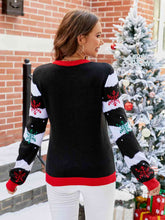 Load image into Gallery viewer, Christmas Tree Graphic Round Neck Sweater
